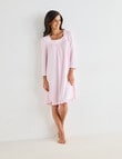 Ruby & Bloom Daisy Trim Nightie, Pink Stripe product photo View 03 S