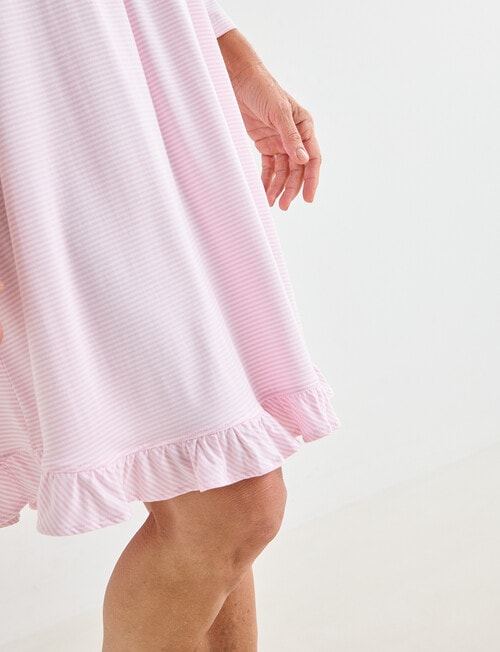 Ruby & Bloom Daisy Trim Nightie, Pink Stripe product photo View 05 L