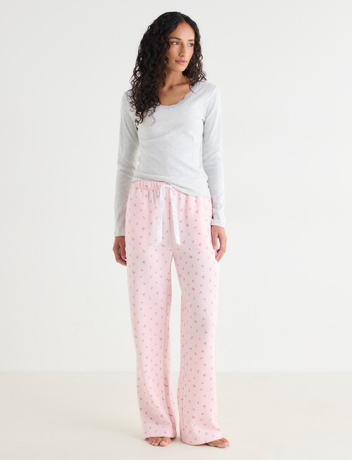 Zest Sleep Fleece Pant, Pink Ditsy product photo View 03 L
