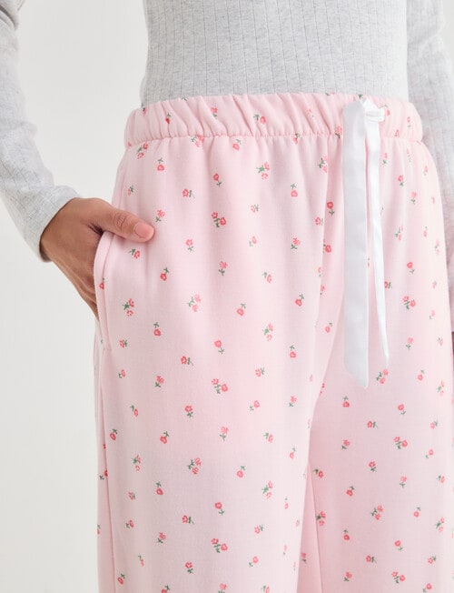 Zest Sleep Fleece Pant, Pink Ditsy product photo View 04 L