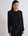 State of play Willow Collarless Blazer, Black product photo View 05 S