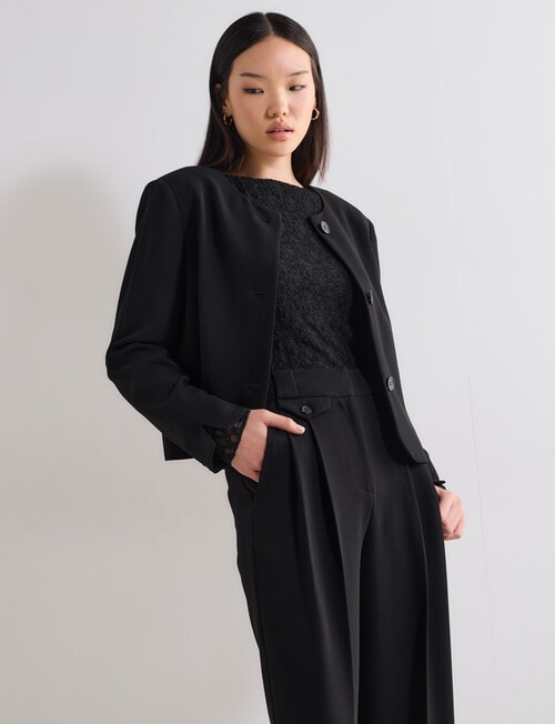 State of play Willow Collarless Blazer, Black product photo View 07 L
