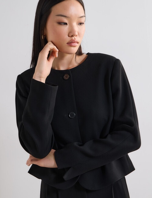 State of play Willow Collarless Blazer, Black product photo View 08 L