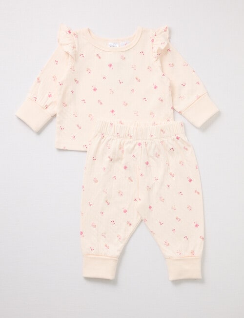 Teeny Weeny Sleep Whale Long-Sleeve PJ Sleep Set, 2-Piece, Pink product photo