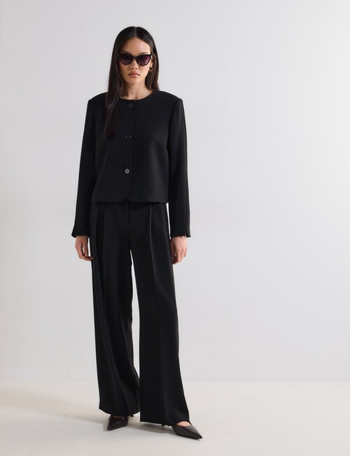State of play Willow Collarless Blazer, Black product photo View 03 L