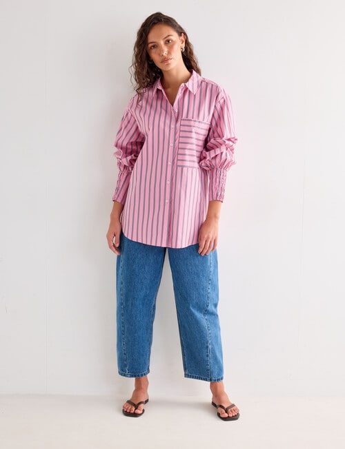 Mineral Melt Shirt, Pink Stripe product photo View 03 L