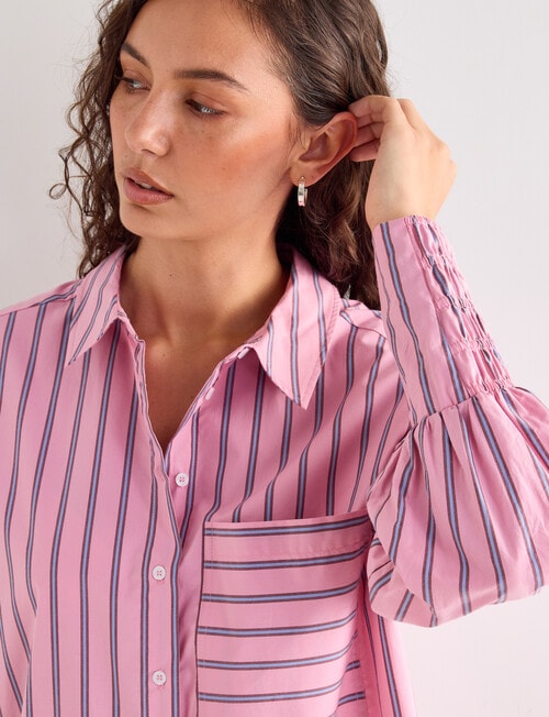 Mineral Melt Shirt, Pink Stripe product photo View 04 L