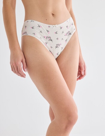 Lyric Dot Flower Hi-Cut Briefs, 4-Pack, Cream, Pink & Black product photo