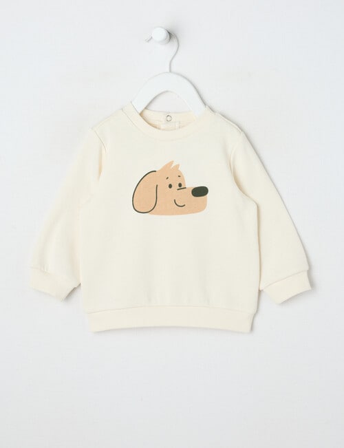 Teeny Weeny Play Time Dog Fleece Sweatshirt, Vanilla product photo