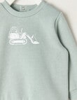 Teeny Weeny Play Time Digger Fleece Sweatshirt, Sage product photo View 02 S