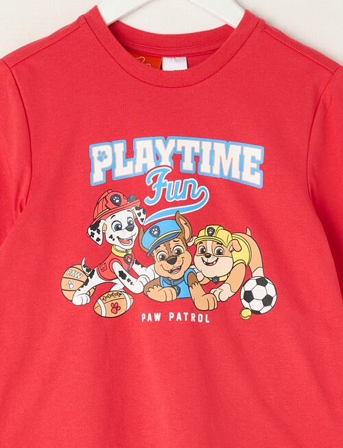 Licensed Paw Patrol Playtime Fun Long Sleeve PJ Set, Red, 2-6 product photo View 02 L