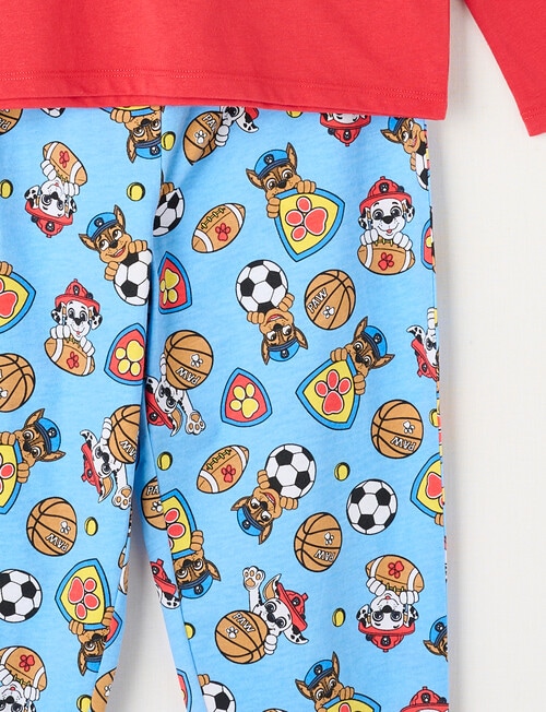 Licensed Paw Patrol Playtime Fun Long Sleeve PJ Set, Red, 2-6 product photo View 03 L