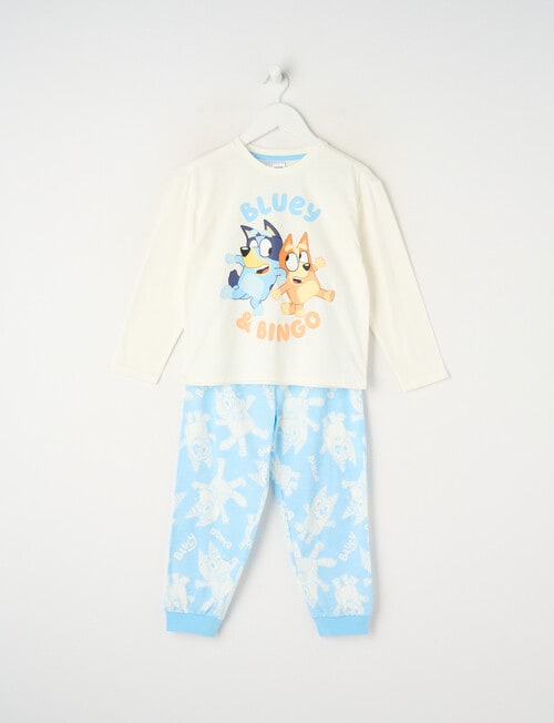 Licensed Bluey Cheerful Long Sleeve PJ Set, Star White, 2-6 product photo
