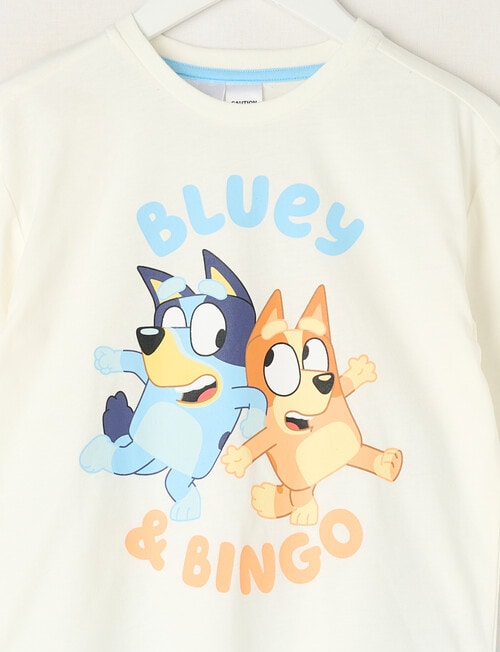 Licensed Bluey Cheerful Long Sleeve PJ Set, Star White, 2-6 product photo View 02 L