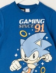 Licensed Sonic Gaming Since 91 Long Sleeve PJ Set, Dark Blue, 2-8 product photo View 02 S