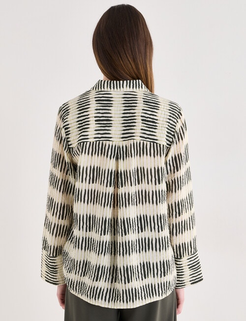 Jigsaw Kinley Long Sleeve Shirt, Khaki Print product photo View 02 L