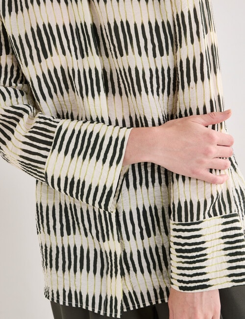 Jigsaw Kinley Long Sleeve Shirt, Khaki Print product photo View 05 L