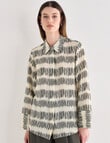 Jigsaw Kinley Long Sleeve Shirt, Khaki Print product photo View 07 S