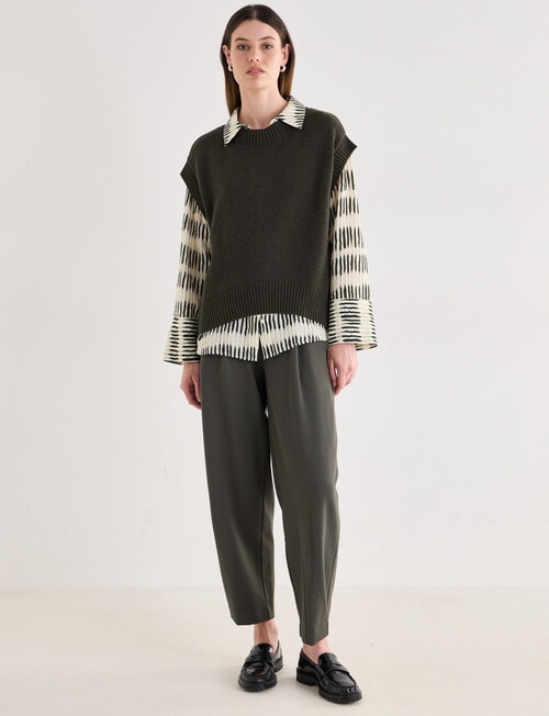 Jigsaw Curve Vest, Khaki product photo View 07 L