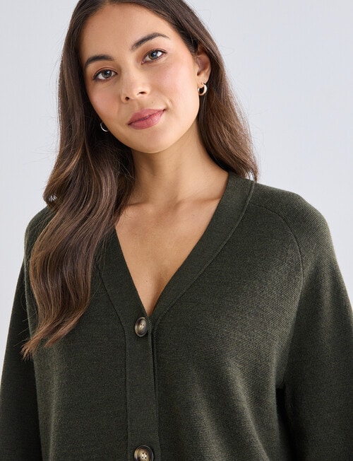 North South Merino Cropped Cardigan, Sea Kelp product photo View 04 L