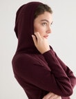 North South Merino Ribbed Zip Thru Hoodie, Cherry Lacquer product photo View 06 S