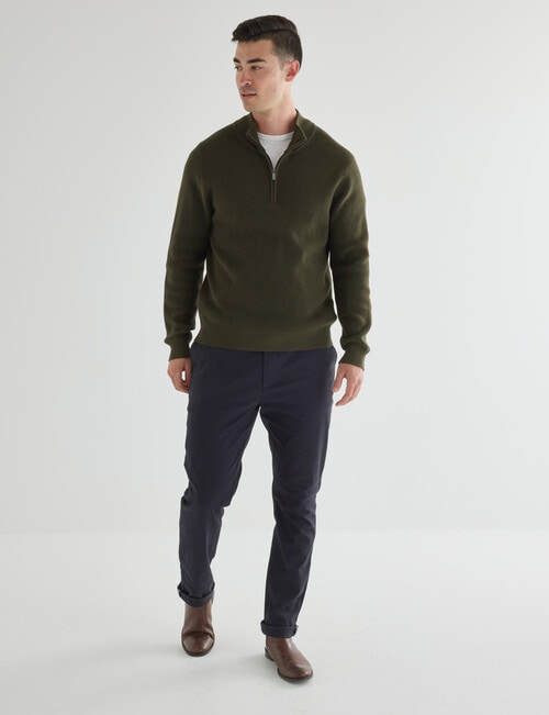 Gasoline Half Zip Long Sleeve Waffle, Navy Marle product photo View 03 L