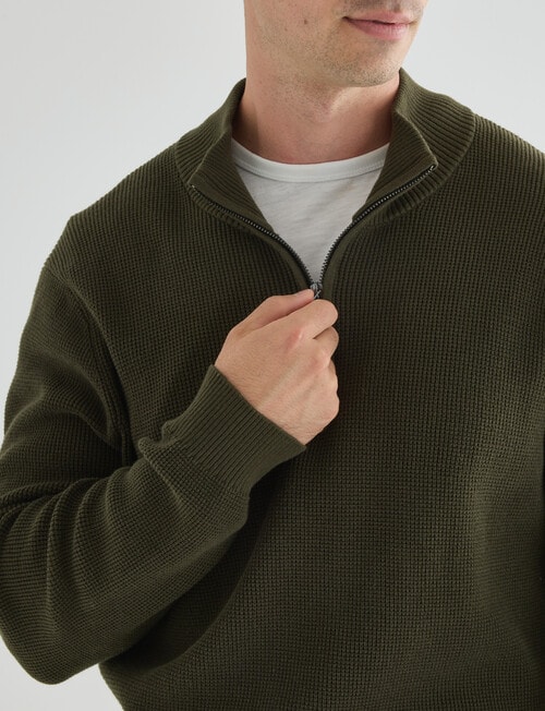 Gasoline Half Zip Long Sleeve Waffle, Navy Marle product photo View 04 L