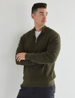 Gasoline Half Zip Long Sleeve Waffle, Navy Marle product photo
