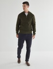 Gasoline Half Zip Long Sleeve Waffle, Navy Marle product photo View 03 S