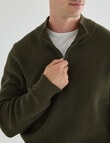 Gasoline Half Zip Long Sleeve Waffle, Navy Marle product photo View 04 S