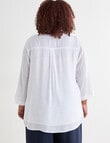 Studio Curve V-Neck Button Front Blouse, White product photo View 02 S