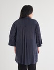 Studio Curve Stripe Shirt, Midnight product photo View 02 S