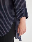 Studio Curve Stripe Shirt, Midnight product photo View 05 S