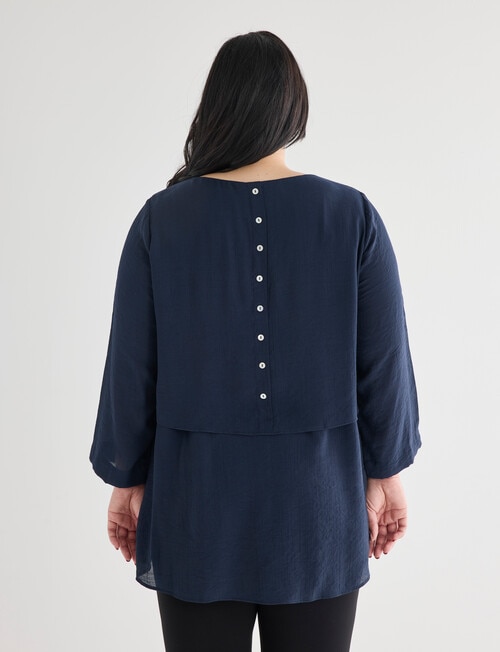 Studio Curve Layered Top, Navy product photo View 02 L