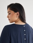 Studio Curve Layered Top, Navy product photo View 04 S