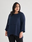Studio Curve Layered Top, Navy product photo View 07 S