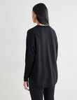 North South Merino Round Neck Sweater, Black product photo View 02 S