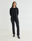 North South Merino Round Neck Sweater, Black product photo View 03 S
