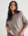 North South Merino Round Neck Sweater, Pebble Melange product photo