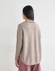 North South Merino Round Neck Sweater, Pebble Melange product photo View 02 S