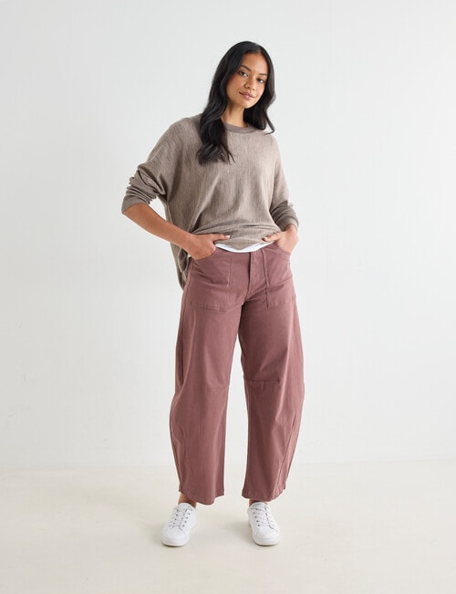 North South Merino Round Neck Sweater, Pebble Melange product photo View 03 L