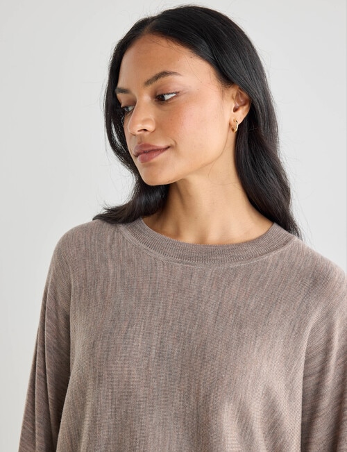 North South Merino Round Neck Sweater, Pebble Melange product photo View 05 L