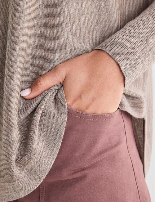 North South Merino Round Neck Sweater, Pebble Melange product photo View 06 L