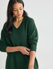 North South Merino V-Neck Sweater, Dark Forest product photo