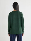 North South Merino V-Neck Sweater, Dark Forest product photo View 02 S
