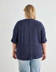 Studio Curve Supersoft Boxy Top, Navy Marle product photo View 02 S