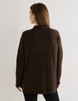 North South Merino V-Neck Rib Sweater, Dark Olive product photo View 02 S