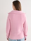 North South Merino Quarter Zip Sweater, Sweet Pink Marle product photo View 02 S
