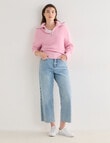 North South Merino Quarter Zip Sweater, Sweet Pink Marle product photo View 03 S
