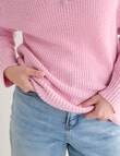 North South Merino Quarter Zip Sweater, Sweet Pink Marle product photo View 06 S